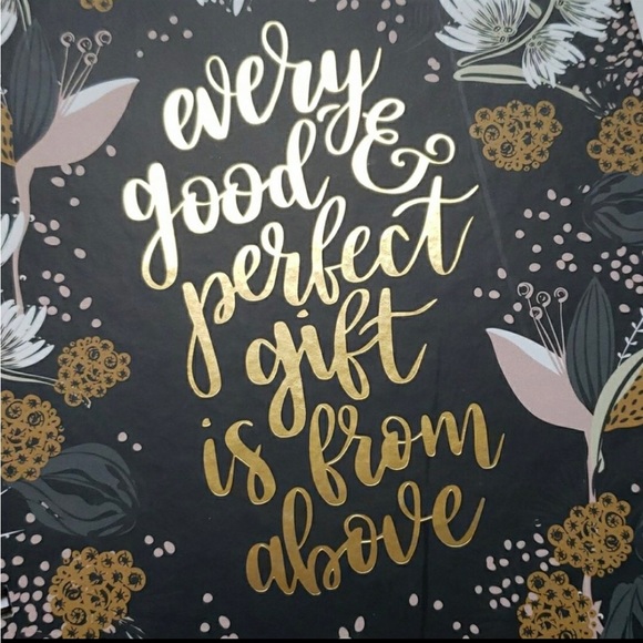 New Journal"Every Good and Perfect Gift Is From Above" Black Multi-Color Floral - Picture 2 of 8